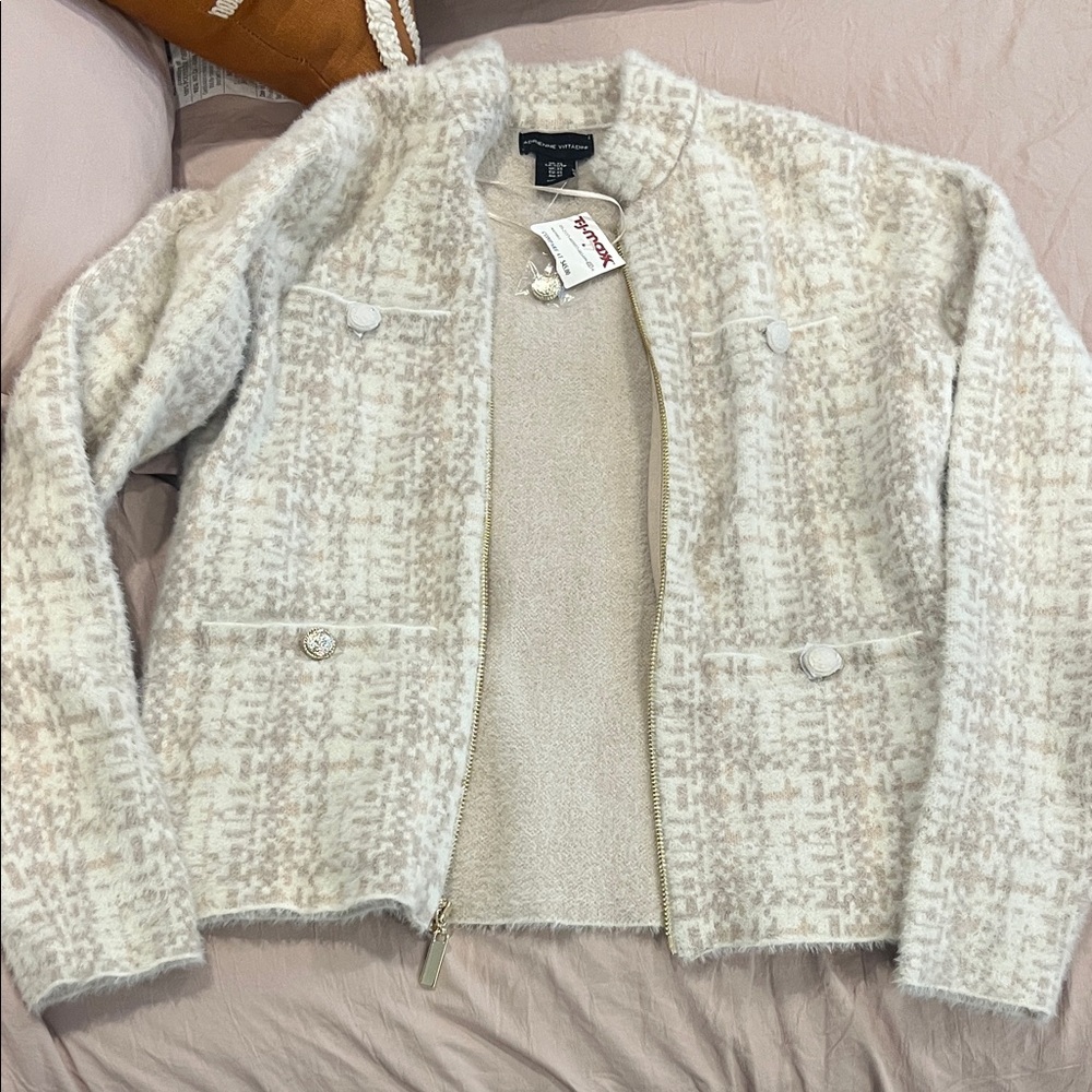 Women's White Tweed Look Jacket